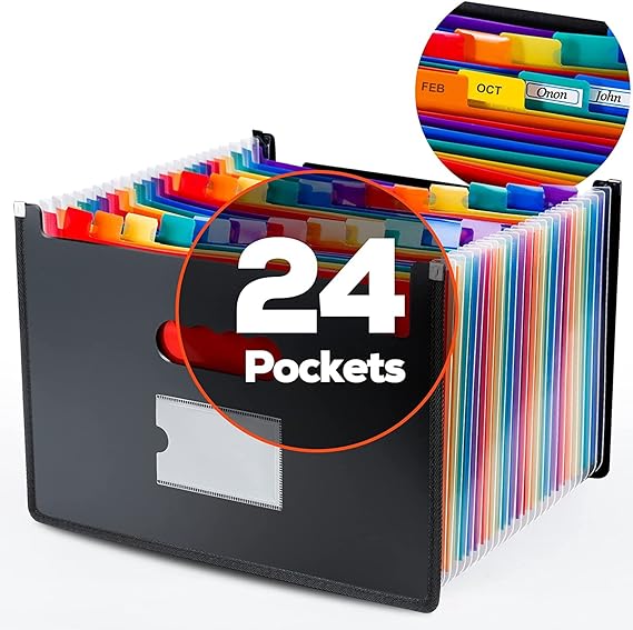 Expanding File Organizer, Legal Size, 24 Pockets