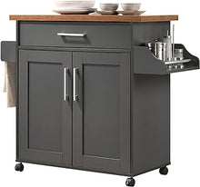 Load image into Gallery viewer, Kitchen Island with Spice Rack, Towel Rack &amp; Drawer
