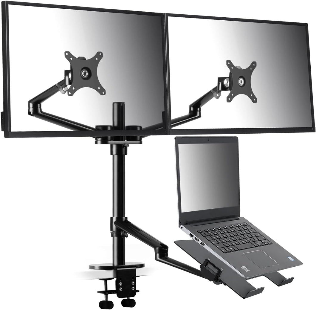 3 in 1 Laptop and Monitor Desk Arm Stand, 2 monitor / 1 laptop, Black