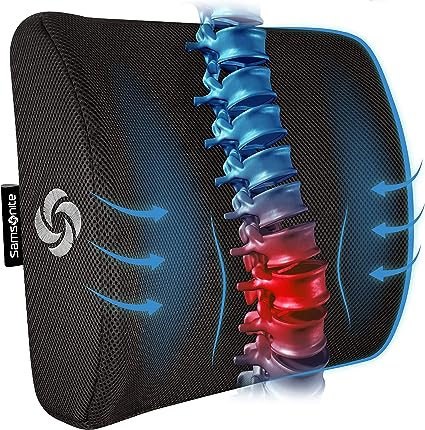 Lumbar Support Pillow, Perfectly Balanced Memory Foam, Versatile Use Lower Back Cushion