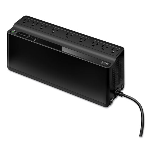 APC Back-UPS ES 850VA, 120V, LAM, 2 USB charging ports, 9 NEMA outlets (3 surge)