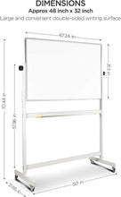 Load image into Gallery viewer, Whiteboard &amp; Magnetic Dry Erase Board 48x32&quot;, with Stand, Portable, Double Sided
