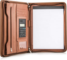 Load image into Gallery viewer, Padfolio with Zipper, Color: Brown
