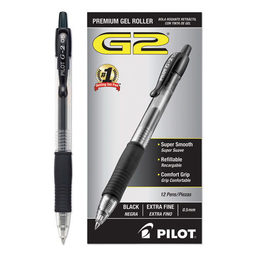 Pilot G2 Retractable Gel Pen, Smoke Barrel, bx-12